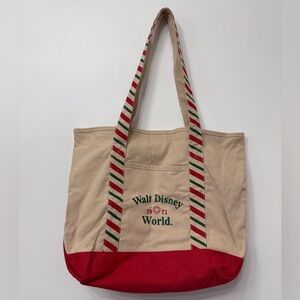 Walt Disney World Christmas Striped Tote Bag